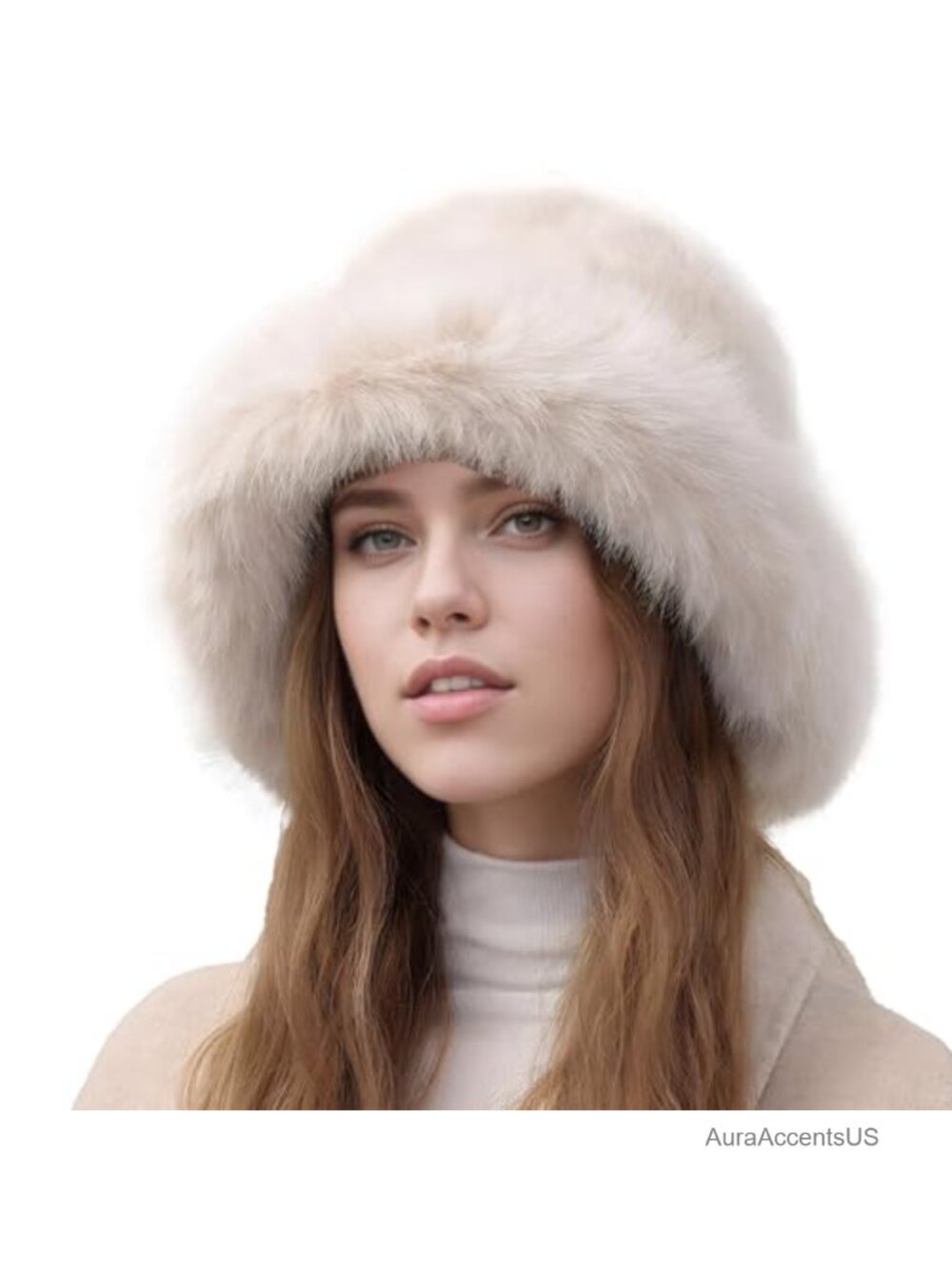 Faux Fur Plush Bucket Hat Adjustable Fisherman Cap Wide Brim Winter Warm Adult